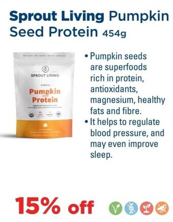 Metro Sprout Living Pumpkin Seed Protein 454g offer