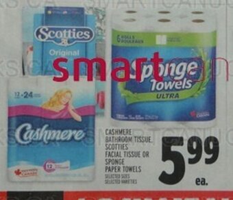Metro CASHMERE BATHROOM TISSUE SCOTTIES FACIAL TISSUE OR SPONGE PAPER TOWELS offer