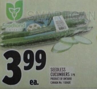 Metro SEEDLESS CUCUMBERS offer