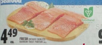 Metro FRESH ONTARIO SKINLESS RAINBOW TROUT PORTION offer