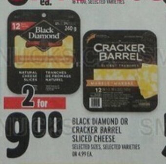Metro BLACK DIAMOND OR CRACKER BARREL SLICED CHEESE offer