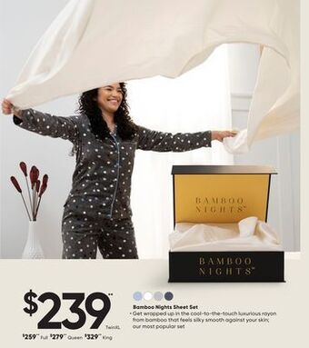 Sleep Country Bamboo nights sheet set offer