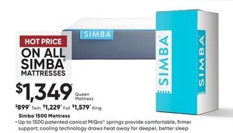 Sleep Country Simba 1500 mattress offer