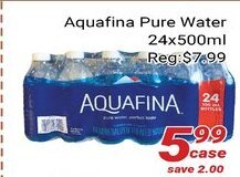 Nations Fresh Foods Aquafina Pure Water 24 x 500 mL offer