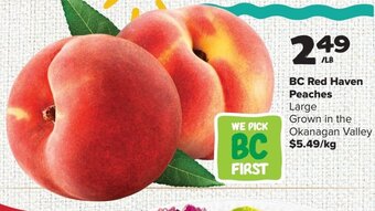 BC Red Haven Peaches Large Grown in the Okanagan Valley
