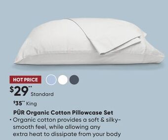 Sleep Country Pür organic cotton pillowcase set offer