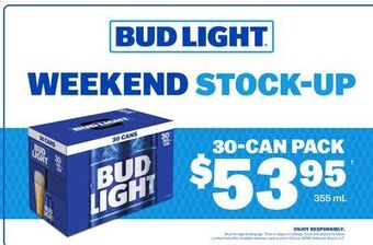 The Beer Store Bud light 30-can pack offer