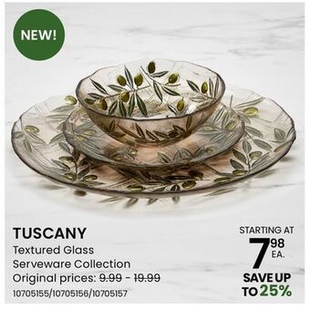 Stokes Tuscany textured glass serveware collection offer