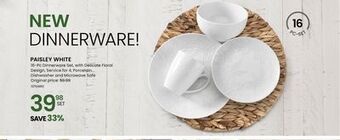 Stokes Paisley white 16-pc dinnerware set offer