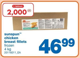 Wholesale Club sunspun™ chicken breast fillets frozen 4kg offer