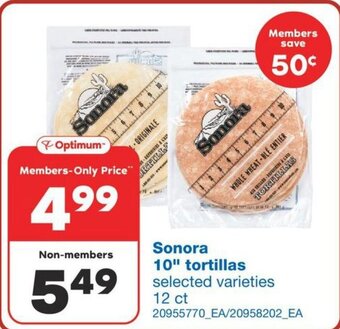 Wholesale Club Sonora 10" Tortillas, 12 ct offer