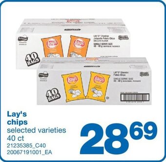 Wholesale Club Lay's chips, 40 ct offer