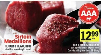 IGA Top Sirloin Medallions 28.64/kg offer