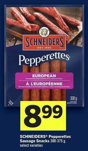 IGA SCHNEIDERS® Pepperettes Sausage Snacks 300-375 g offer