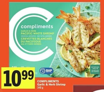 IGA COMPLIMENTS Garlic & Herb Shrimp 340 g offer