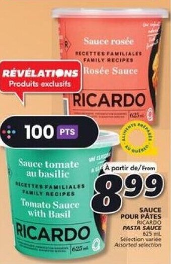 IGA RICARDO PASTA SAUCE 625 ml offer
