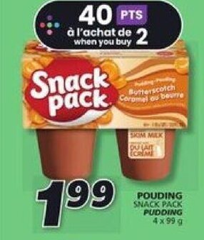 IGA SNACK PACK PUDDING 4x99 g offer
