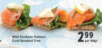 Quality Foods Wild Sockeye Salmon Cold Smoked Trim offer