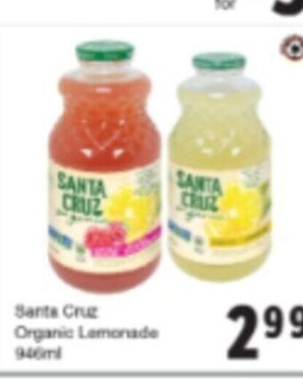 Quality Foods Santa Cruz Organic Lemonade 946ml offer