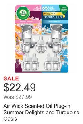 Costco Air wick scented oil plug-in summer delights and turquoise oasis offer