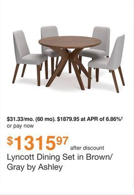 Ashley Furniture Lyncott dining set in brown/gray by ashley offer