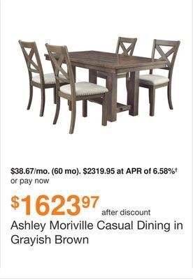 Ashley Furniture Ashley moriville casual dining in grayish brown offer