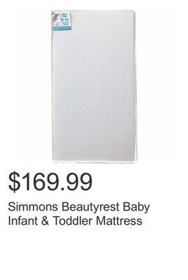Costco Simmons beautyrest baby infant & toddler mattress offer