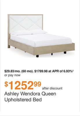 Ashley Furniture Ashley wendora queen upholstered bed offer