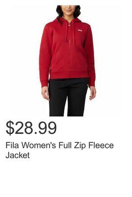 Costco Fila women's full zip fleece jacket offer