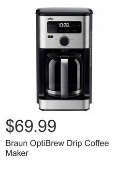 Costco Braun optibrew drip coffee maker offer