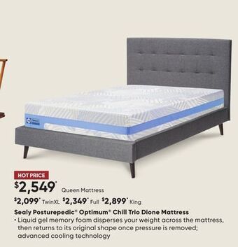 Sleep Country Sealy posturepedic® optimum® chill trio dione mattress offer