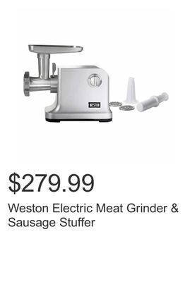 Costco Weston electric meat grinder & sausage stuffer offer