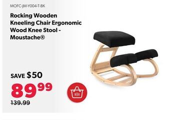 Shopper+ Rocking wooden kneeling chair ergonomic wood knee stool - moustache® offer