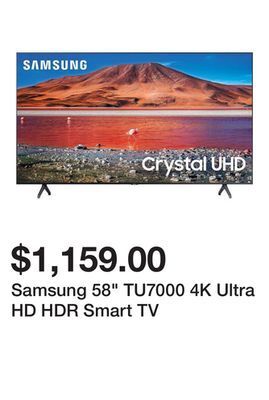Newegg Samsung 58 tu7000 4k ultra hd hdr smart tv offer