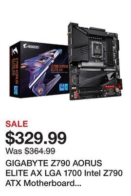 Newegg Gigabyte z790 aorus elite ax lga 1700 intel z790 atx motherboard with ddr5, quad m.2, pcie 5.0, usb 3.2 gen2x2 type-c, intel offer