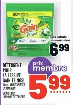 Metro GAIN FLINGS! LAUNDRY DETERGENT offer