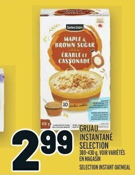 Metro SELECTION INSTANT OATMEAL offer