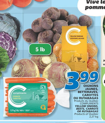 IGA OIGNONS JAUNES, BETTERAVES, CAROTTES OU RUTABAGAS offer