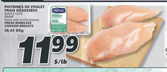 POITRINES DE POULET FRAIS DÉSOSSÉES