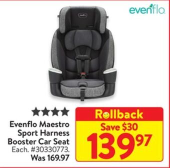 Walmart Evenflo maestro sport harness booster car seat offer