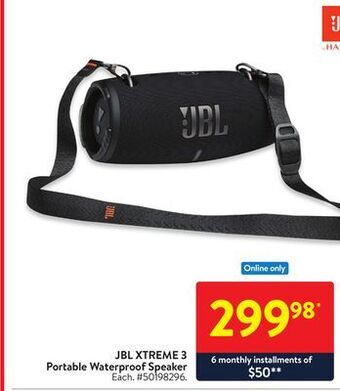 Walmart Jbl xtreme 3 portable waterproof speaker offer