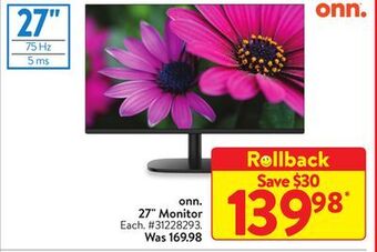 Walmart Onn. 27 monitor offer