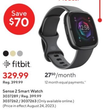 Staples Fitbit sense 2 smart watch offer