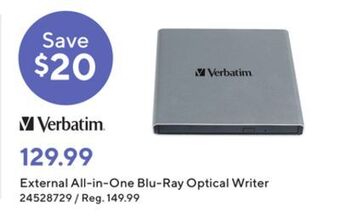 Staples Verbatim external all-in-one optical writer offer