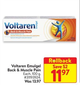 Walmart Voltaren emulgel back & muscle pain offer