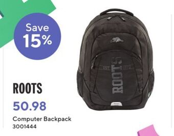 Staples Roots computer backpack offer