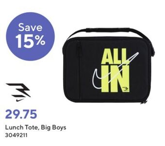 Staples Nike lunch tote, big boys offer