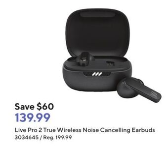Staples Jbl live pro 2 - true wireless noise cancelling earbuds offer