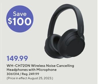 Staples Sony whch720n/b wireless noise cancelling headphones with microphone offer