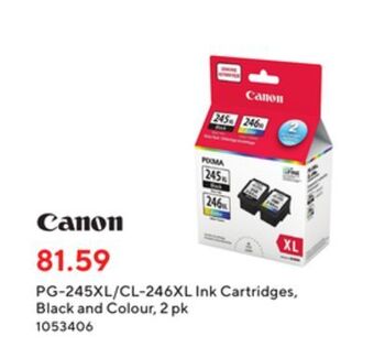 Staples Canon pg-245xl/cl-246xl ink cartridges, black and colour, 2 pack offer